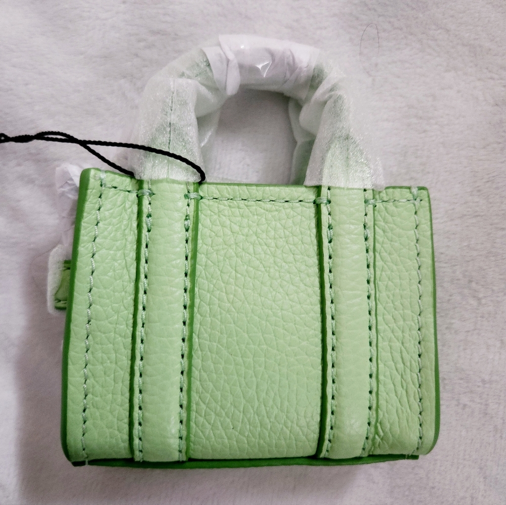 Marc Jacobs The Nano Tote Bag Charm Peppermint Green Authentic NWT - Picture 5 of 8